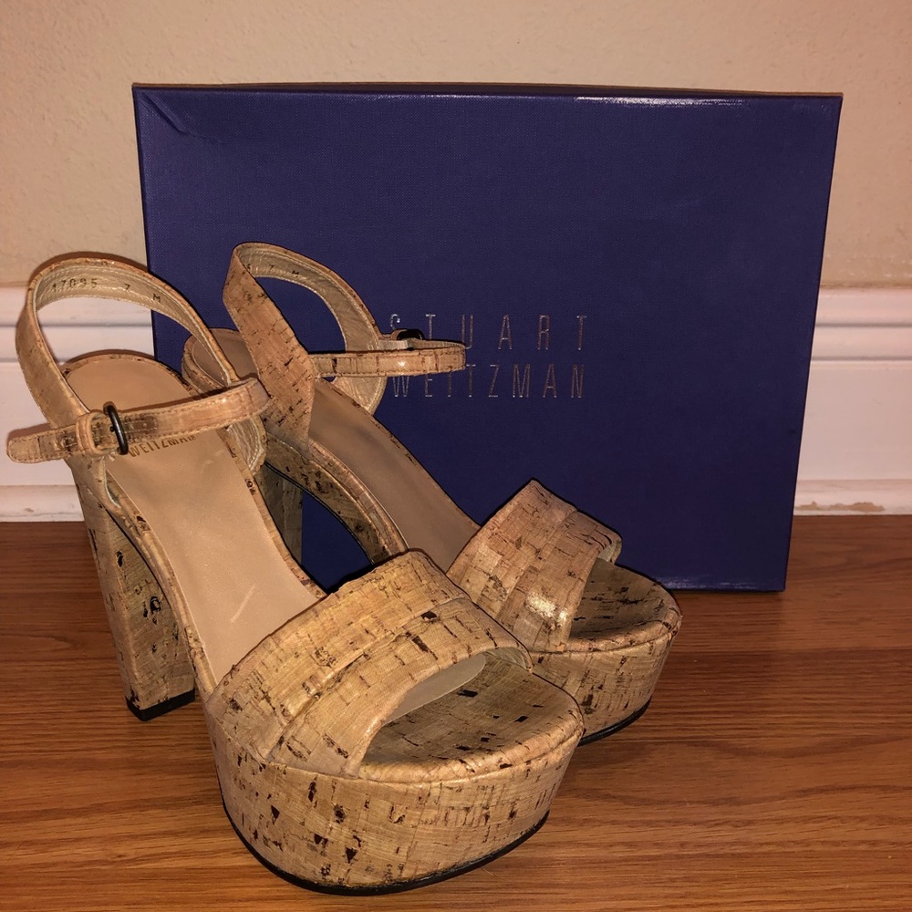 Stuart Weitzman Cork Platform Heels